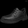 Sıradan Ayakkabı 2024 Platform Erkek Elbise Moda Erkekler İş Kahverengi Siyah Orijinal Deri Oxfords Zapatos De Hombre