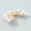 Stud Earrings Fashion Women's Half Moon Shaped Floral Pearl