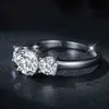 Eheringe 2CT 4CT Moissanite Ringe für Frauen 925 Sterling Silber D Farbablabor Diamond Band Engagement Eheringe mit GRA -Zertifikat 240419