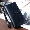 Wallets Men's Wallet Leather Genuine Men's Long Bag Two Compartments Carteras De Marcas Cremallera Plegable Multi Card Men's Clutch