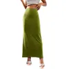 Autumn New 2024 Half Women's Wrap Hip Solid Color Ankle Long Skirt