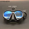 Junhaiins härdade glas frigivande mask snorkling set foldbar snorkel jtype dykning med kameramontering 240407