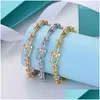 Bracelets de charme 18k Bracelete duplo de ouro para mulheres marca de luxo S925 Sier banhado a cavalo designer de girls bangle festa bela joia otudv