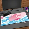 Pads del mouse polso poggia grande onda da cuscinetto rosa Kawaii grande mousepad carino per pc gamer per laptop notebook gomma in gomma hd computer tappetino tappetino mouse mouse deskmat y240419