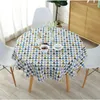 Bordduk Geometrisk bomullslinne Rund Tassel Finge Trim Dining Cover Home Decor