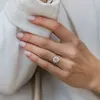 Solitaire Ring CXSJeremy 3,5ct 9,5mm Solitaire redondo anel de noivado Moissanite 14K 585 Anéis de casamento de ouro rosa anéis de casamento Gifra de aniversário D240419