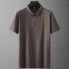 رجال Polos 8xl 7xl 6xl 2024 الصيف من الدرجة العلوية القمصان الحريرية التنفسية للرجال غير الرسمي قميص بولو قميص قصير الأكمام