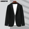 Верхний класс Autum Winter Brand Fashion Slim Fit Fit Blazer Mens Mens Top Cardigan свитер Casual Coats Куртка мужская одежда 240407