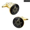 Freemason Masonic manschettknappar och tuxedo -studs som är set för men presentförpackade män smycken eller tillbehör frimurer gåvor för män. 240412