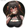 Mouse Pads Wrist Rests SPY FAMILY Yor Forger Briar Anime 3D Mouse Pad Silicone Gel Oppaii Mousepad with Wrist Rest 2way Fabric Sexy Desk Pad Y240419