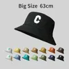 63 cm plus taille de taille de taille pour hommes femmes Summer Big Head Panama Bob Letter Hip Hop Caps de Sunshade Outdoor Sun Fisherman Hat 240323