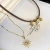 Kettingen 2024 Retro Sunflower Star Pendant ketting voor vrouwen