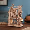 3D головоломки Robotime Rokr Printing Press Press 3d Diy Difts для парня Семейство деревянные игрушки со светодиодными световыми строительными блоками Play Lk602 240419