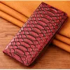 Wallets Snakeskin Veins Cowhide Genuine Leather Case for Samsung Galaxy S7 S8 S9 S10 S20 S21 S22 Fe Plus Lite Ultra Wallet Flip Cover