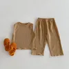 Наборы одежды 2024 летние девочки для девочек без рукавов, наборы детей с твердым жилетом комары.