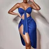 Casual Dresses Tied Dress Sexy Side Slit Open-Leg Chest Wrap