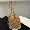 Bolsa de praia de verão para feminino malha de malha de malha de malha de ombro reticulado viagens hollow shopper bolsa de moda feminina