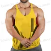 Herren T-Shirts Herren Sommer-Fitness-Hemd Strt mit Kapuze Slveless T-Shirts für Mann Tanktops Workout Singults Sport Hosenträger Weste Kleidung T240419