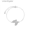 Роскошный браслет для женщин с изысканным серебряным серебряным дизайнерским браслетом для женщин S925 Full Diamond Butterfly для женского браслета в корейском стиле с логотипом бренда
