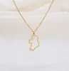 10PC Outline Republic of Ireland Map Necklace Continent Europe Country Dublin Pendant Chain Necklaces for Motherland Hometown Iris3469990