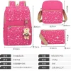 Mochilas da Escola de Estilo da Faculdade de Bags para meninas Triepiece Satchel Concise High School Girl Bagpack Teenagers