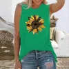 Summer Sunfwowers 3d Imprimer Vest Femmes Vintage Streetwear Femme Off épaule débardeur