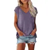 Kvinnors T -skjortor Summer Tops för kvinnor 2024 Casual Loose Fit Short Sleeve Comfy Lightweight Top Fashion Blus Shirt