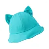 Bérets Fisherman Hat Sports Bucket Cartoon Kitten Oreau pour l'entraînement