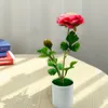 Decorative Flowers High Faux Greenery Artificial Potted Flower Plants For Home Decor Colorful Bonsai Ornaments Room Bedroom Garden Low