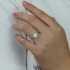 حلقات الكتلة 2024 خاتم مويسانيت للسيدات Light Light 7mm S925 Sterling Silver Oval Cut Full for Women Gift