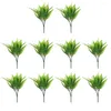 Decorative Flowers 10 Pieces Artificial Fake Plants Ferns Outdoor UV Resistant Green Leaves Outside Bouquet Garden Office Balcony