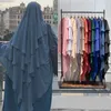 Lady Fashion Muslim Khimar Three Layer Ruffles Hijabs Dubai Turkiet Arabiska kvinnor Turban Islamiska huvudbonadskrafer Bönplagg240403