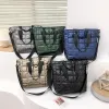 Bags Winter Shoulder Bags For Women2021 Quilt Padded Black Nylon Handbag Large Capacity Travel Shopper Cotton Totes Female Cross Bags