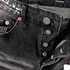 Men's Jeans High QualityHigh-quality Purple Brand Hip-hop Washed Label Tinted Black Repair Low Raise Skinny Denim Pants