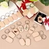 Keychains 110Pcs Blanks Wooden Keychain Unfinished Key Rings DIY Crafts Gift Accessories
