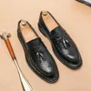 Dress Shoes 2024 Men Handgemaakte Loafers Crocodile Patroon Silver Flats Leather Oxfords Formele Zapatos HOMBRE A137