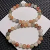 Link Bracelets 8MM Natural Colored Hair Quartz Bracelet Women Beautiful Colorful Crystal Energy Healing Fashion Gemstone Jewelry