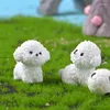 装飾的な置物ミニチュアかわいい犬ホワイトビコンフライスマイクロランドスケープ装飾用ホームデコレーション装飾ルームデスクアクセサリー