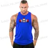 T-shirts masculins entraînement de la bodybuilding sport marque gymnase mens back top muscle mode chemise de couchage slat vêtements singlets vestet t240420