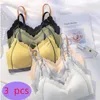 Bras 3pcs бесшовные для женщины беспроводной нижнее белье Съемный сон съемный брюш