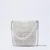 Briefcases Za New Pearl Beaded Bag White Beaded Fairy Portable Messenger Bags with Chain Female Purses and Handbags Cross Body Bag Woman