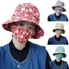 Berets Bocca emmer hoed met masker zonbescherming visser hoeden zonnebrandcrème adembare bloemenprint pet voor vrouwen meisje lente zomer