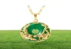14K قلادة ذهبية الزمرد المعلقات للإناث الفاخرة Colgante de 925 Mujer Green Jade Emerald Pendant Topaz Gemstone Netlaces Cx28646997