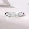 Anelli per matrimoni Smyoue 1,2/1,5 mm 100% 100% Ring di moissanite color D per donne Fanda a doppia fila Match Diamond 925 Gioielli in argento sterling 240419