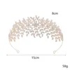 Haarclips Bruiloftaccessoires Goud kleur Tiaras Crowns Crystal Zirconia Hoofdbanden Bruiden Party Dinner Dress Headpieces Bridal Sieraden