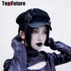 Berets 6 Style Custom Make Comtelne Women Harajuku Gothic Lolita Beret Hat Cap Y2K Girl Steampunk Spiker Punk Lace Handmake Sun Hats