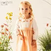 Girl's jurken Dave Bella2-7 jaar kind kleding babymeisje jurk oranje feestjurken lente jurk prinsesjurk db1230288 d240423