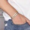 Kette Heißverkauf 3-5mm Edelstahl Gold Sliver Farbe Flache Schlangenkette Armband Mode Schmuck für Männer und Frauen Party Geschenke D240419