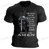 Men's T-Shirts Vintage T-Shirt MenS 3D Knight Print T Shirt Summer Strt Hip Hop Oversized Short Slve Tops Ts Shirt Man Clothing Camiseta T240419