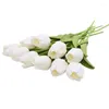 Flores decorativas 5/10 piezas Tulipanes artificiales Bouquet Real touch espuma flor para decoraciones de bodas nupciales decoración del hogar